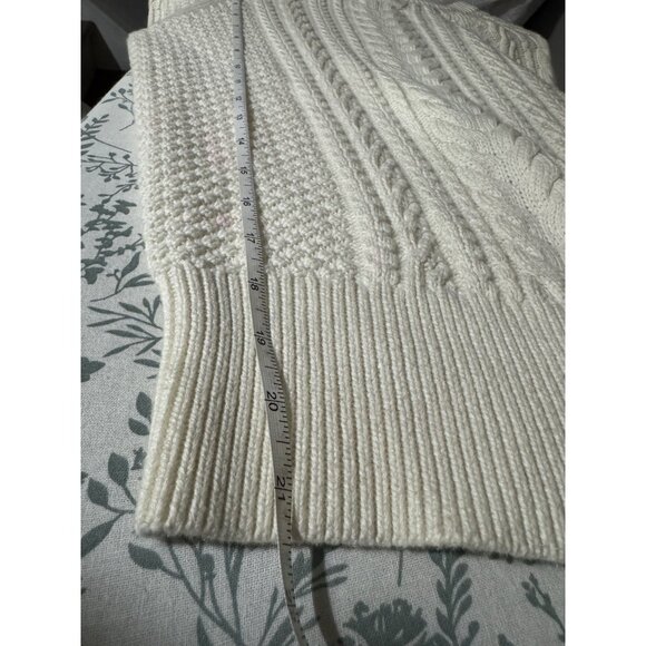 Gap Fisherman Sweater Womens XS Cream Off White Ivory Cable Knit Crew Pullover - Picture 7 of 7